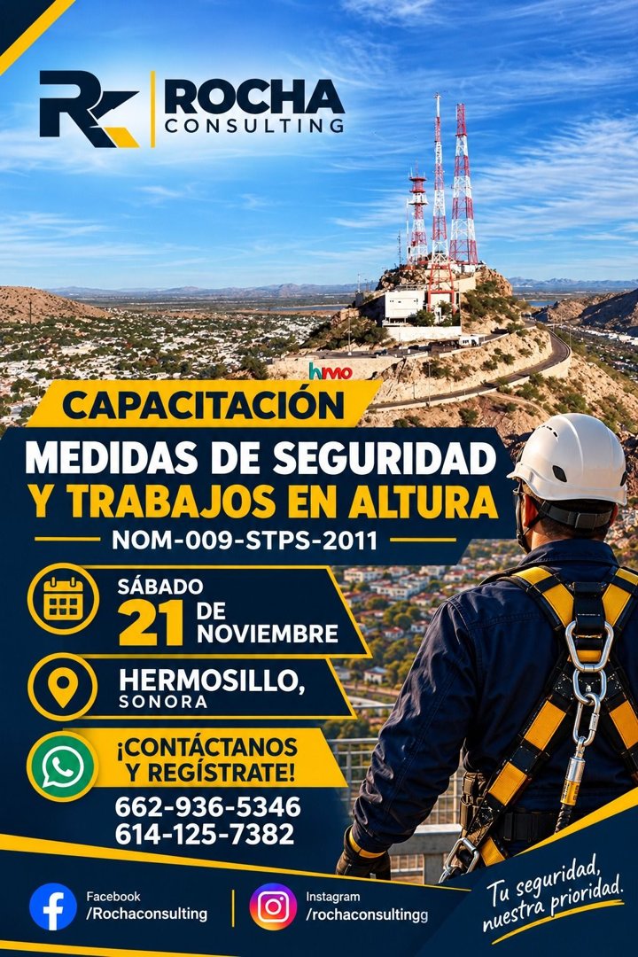 Anuncio de Rocha Consulting: Capacitación en medidas de seguridad y trabajos en altura