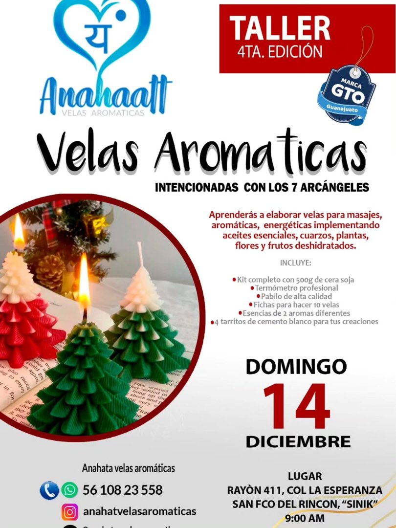 Anuncio de Anahaatt velas aromáticas: Taller de velas aromáticas