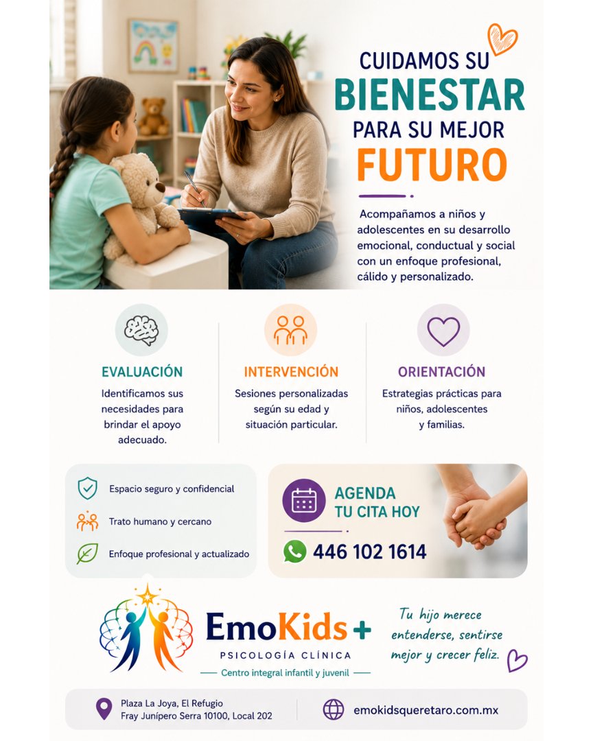 Anuncio de Emokids+ Psicologia: Evaluación y terapia psicológica para niños y adolescentes