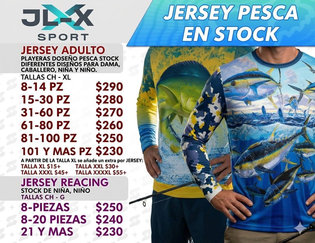 Anuncio de JL-X SPORT: jersey de pesca