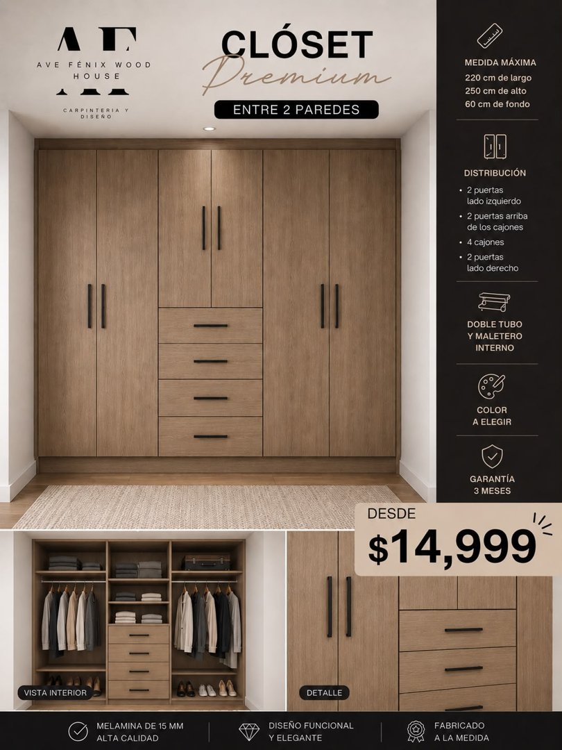 Anuncio de Ave Fénix Wood House: Clóset a la medida