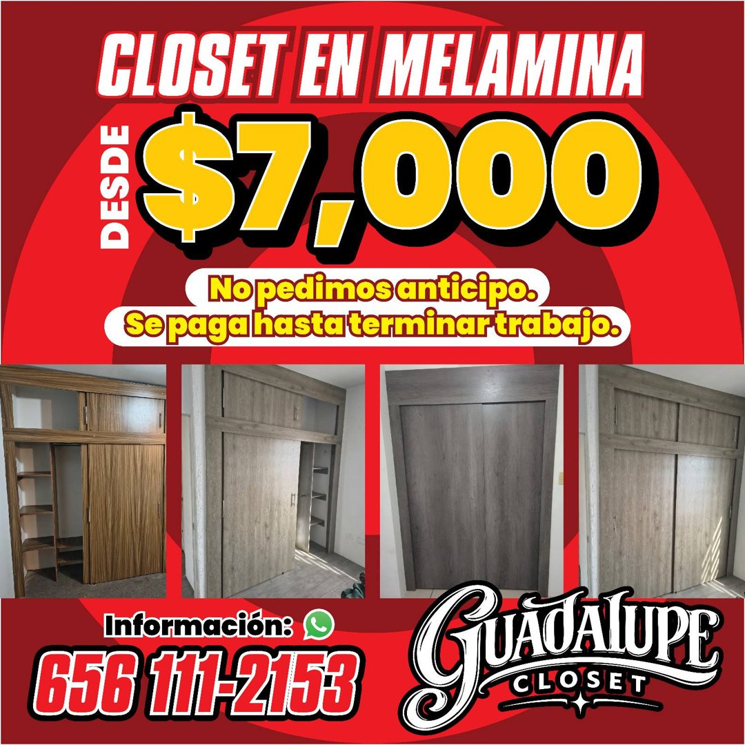 Anuncio de closet Guadalupe: Closet en melamina