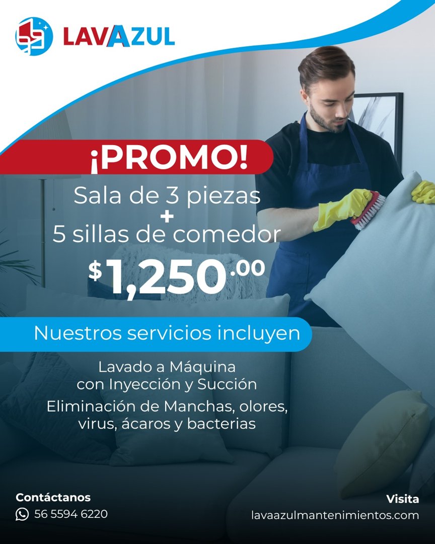 Anuncio de Lava Azul Mantenimientos: Limpieza de muebles y tapicería