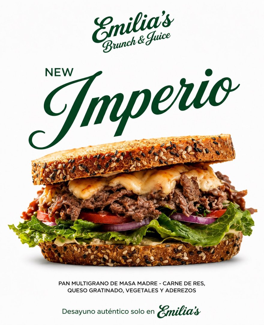 Anuncio de Emilia’s Brunch & Juice: sándwich