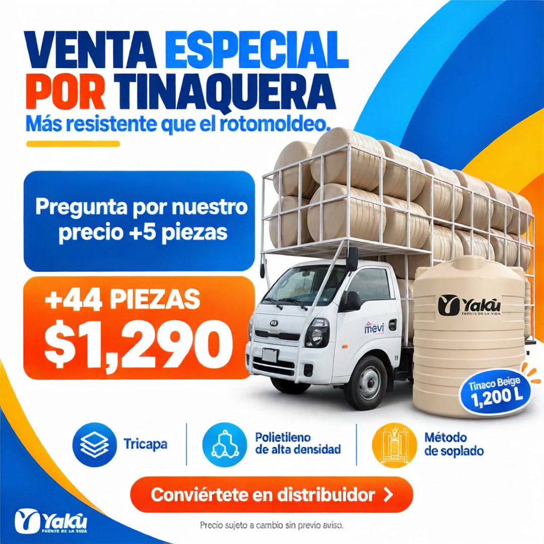 Anuncio de YAKU Sucursal Cuernavaca: Tinaco Yaku Beige 1,200L