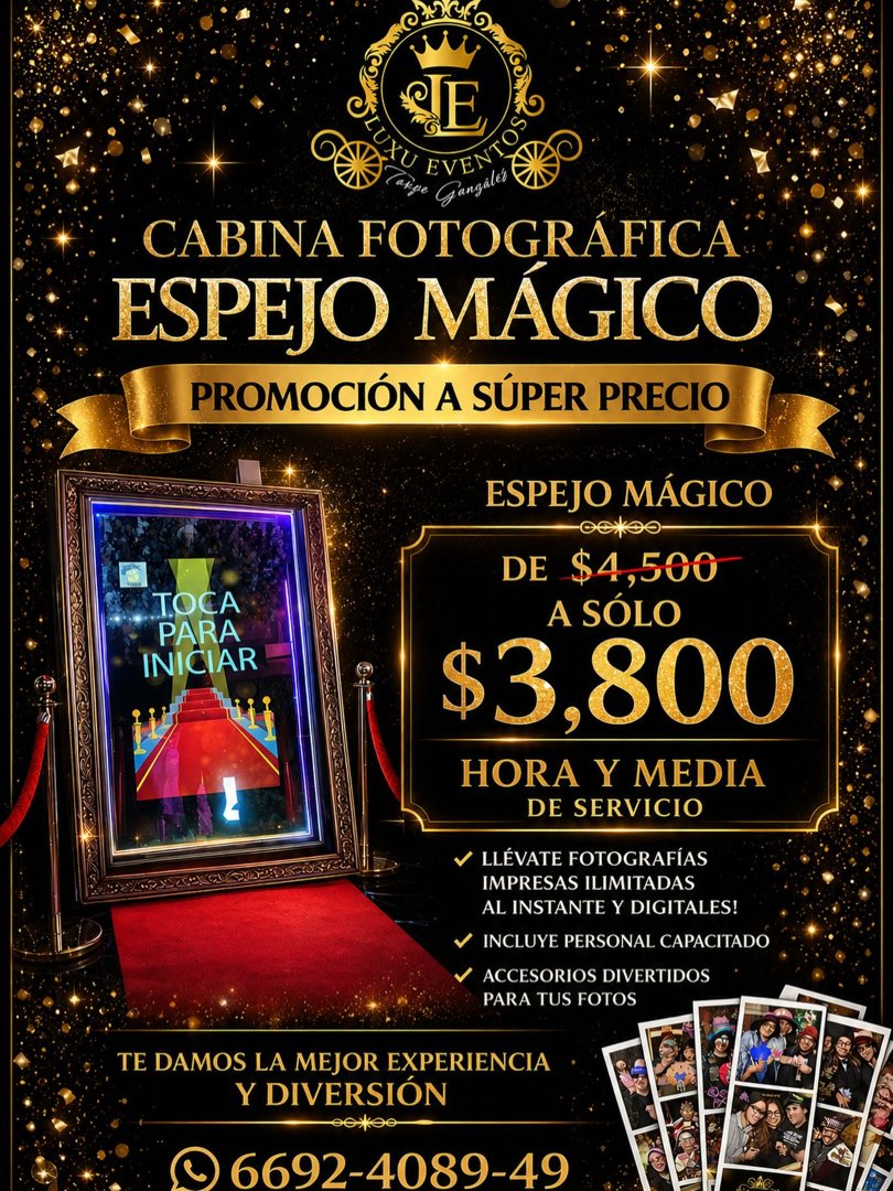 Anuncio de Luxu Eventos: Cabina fotográfica espejo mágico