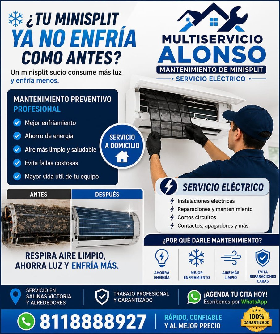 Anuncio de Multiservicios Alonso: Mantenimiento de minisplit