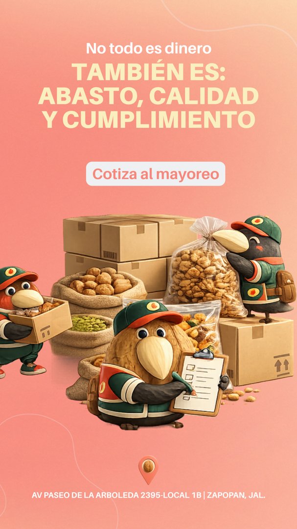 Anuncio de Rayo Nueces: abastecimiento de nueces y productos secos
