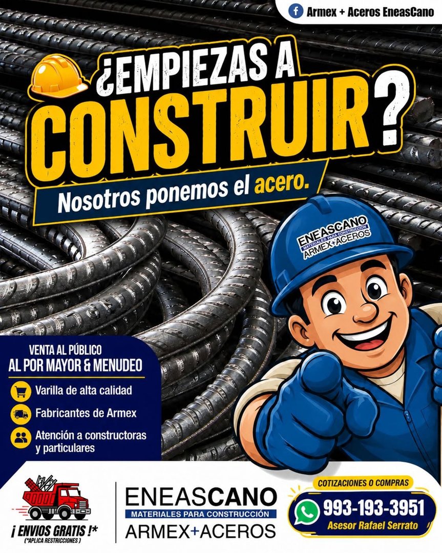 Anuncio de Eneascano Materiales y Acero: materiales para construcción