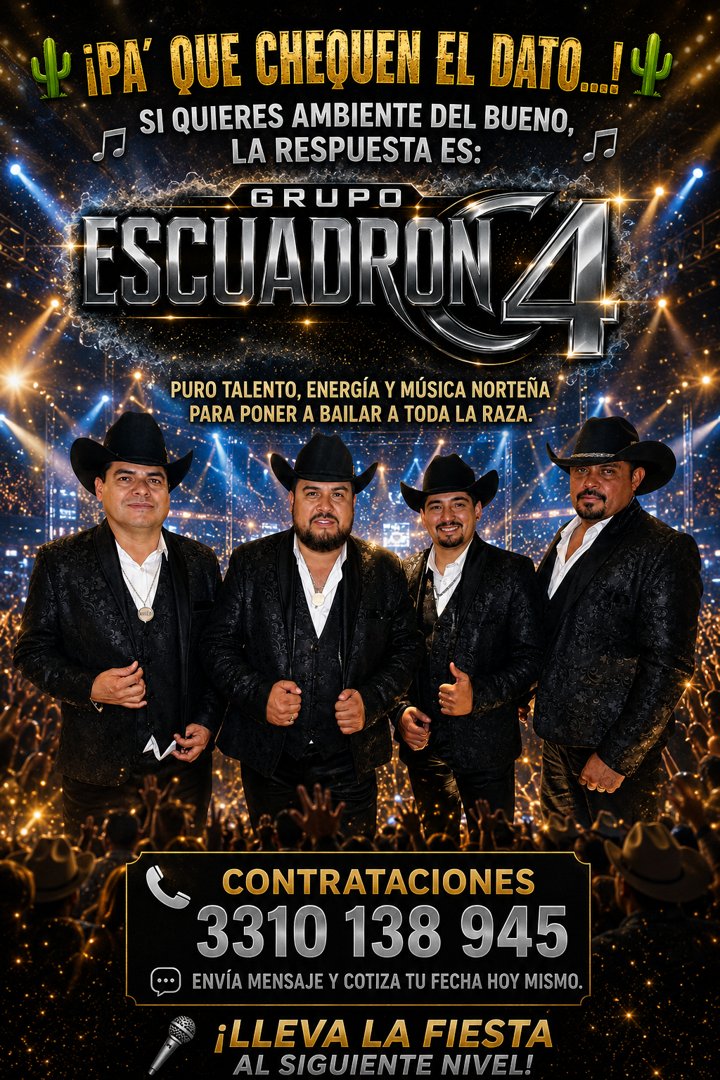 Anuncio de Escuadrón C4: Música norteña en vivo