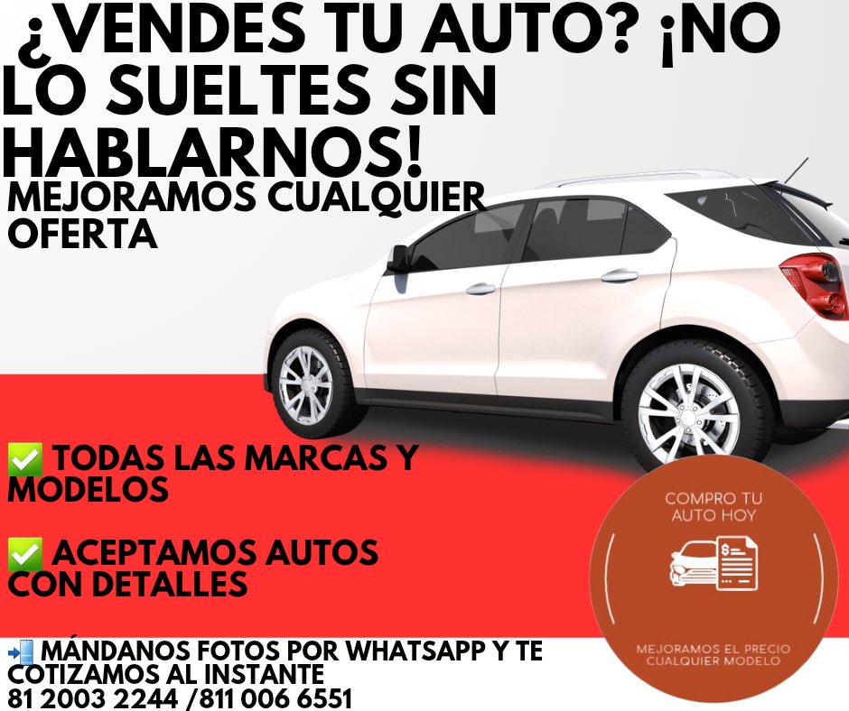 Anuncio de Compramos Tu Auto Hoy: compra de autos