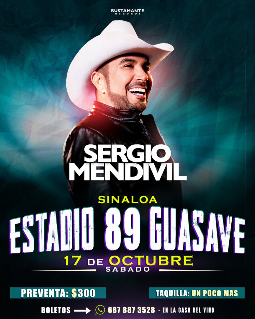 Anuncio de Sergio mendivil Y Sus Huellas Oficial: Concierto de Sergio Mendivil