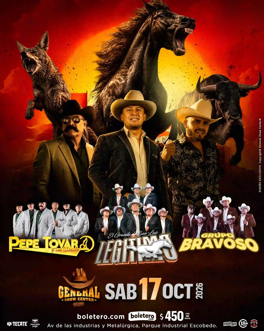 Anuncio de GENERAL SHOW CENTER: Evento musical con grupos de música regional