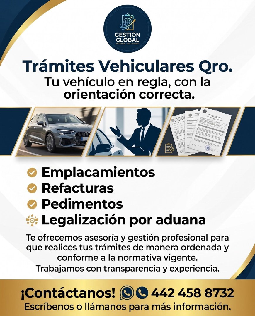Anuncio de Gestion Global: Gestión de trámites vehiculares