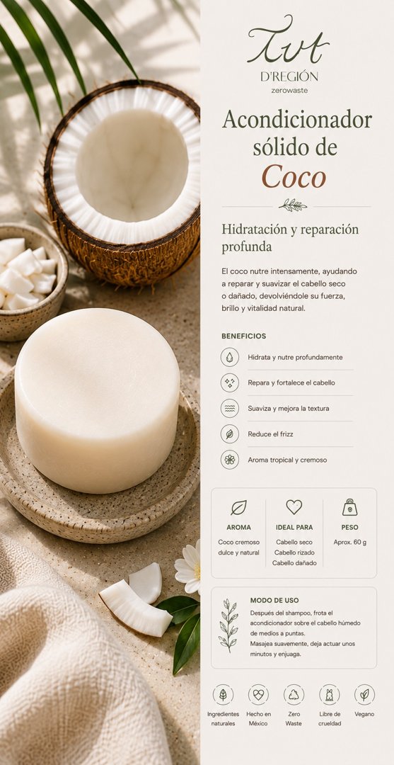 Anuncio de TUT D' Región: Acondicionador sólido de Coco
