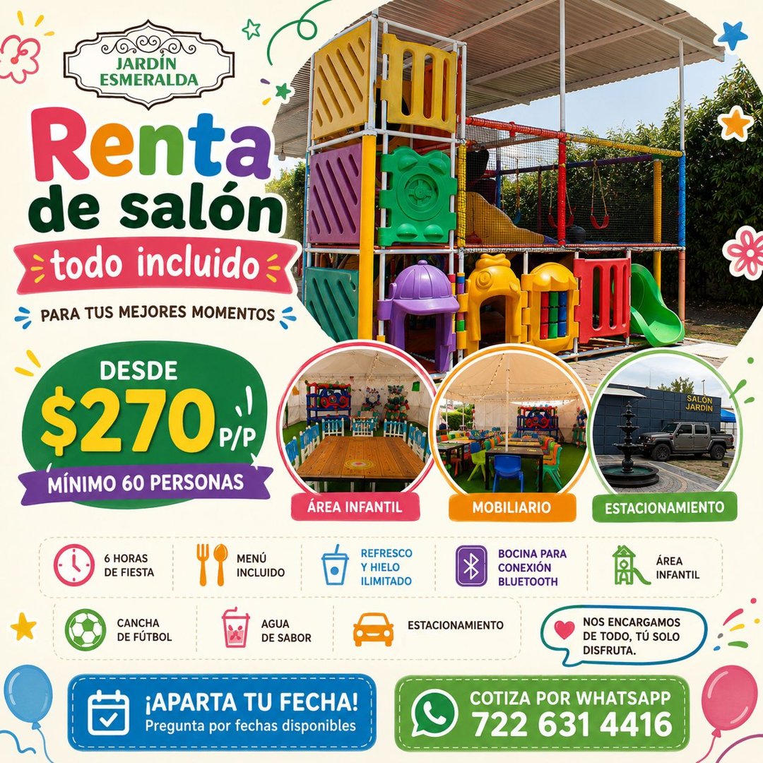 Anuncio de Jardín Esmeralda: Renta de salón