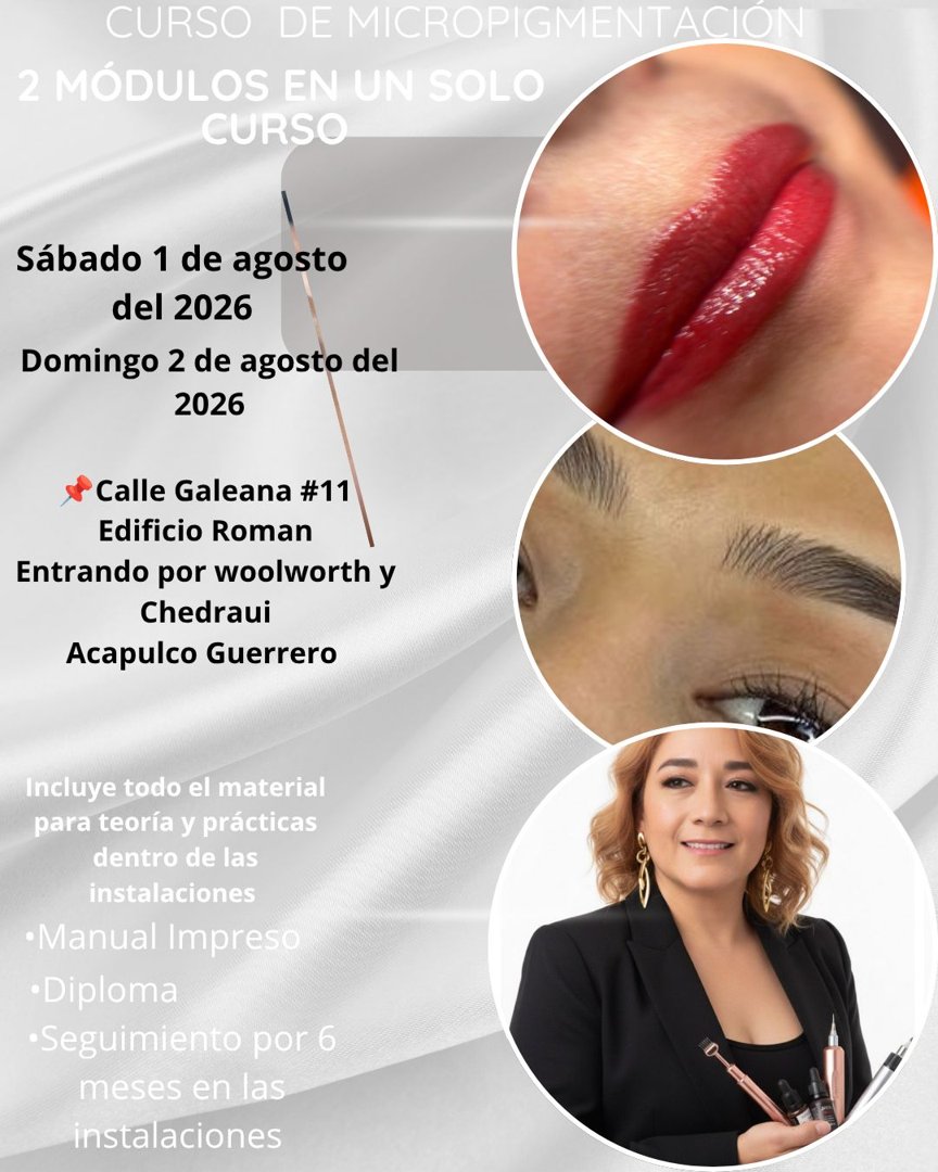 Anuncio de Micropigmentación en Cejas, Ojos y Labio: curso de micropigmentación