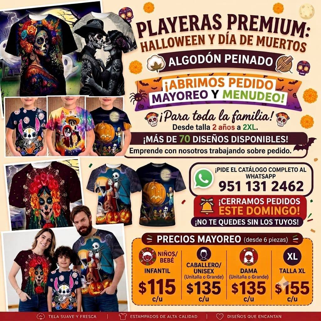 Anuncio de La Boutique de Mamá Distribuidora: Ropa personalizada con estampado de calaveras