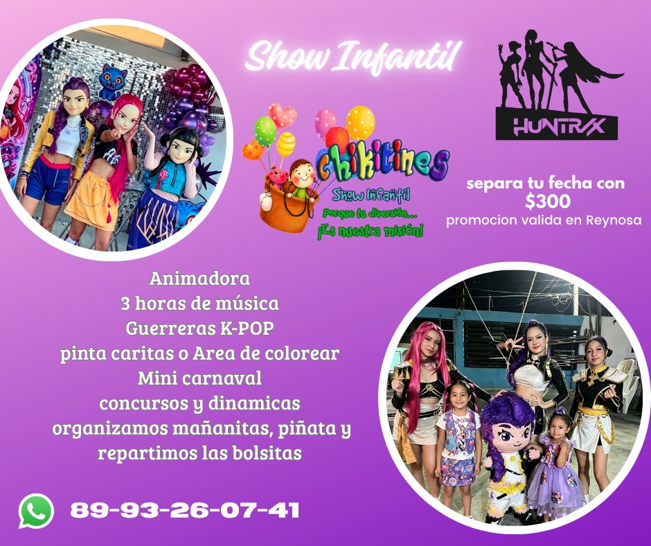 Anuncio de DC Events: Animadora infantil