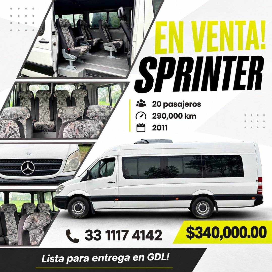 Anuncio de Renta de Camionetas Guadalajara: venta de camión Mercedes-Benz Sprinter 2011