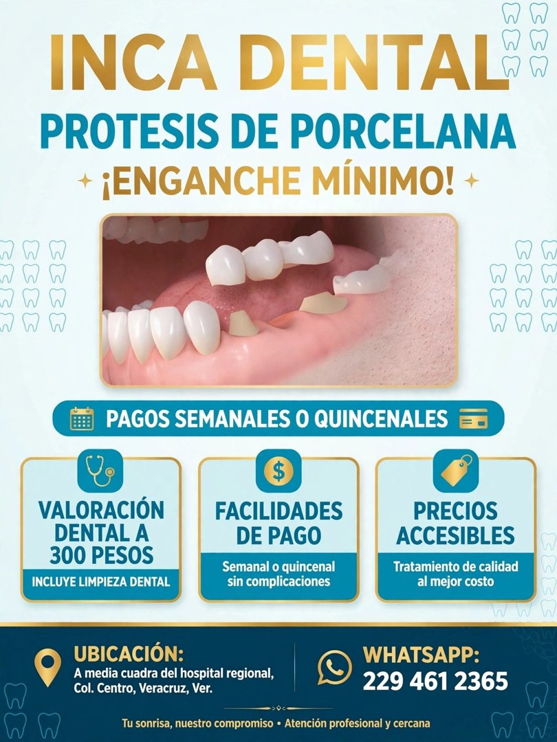 Anuncio de INCA Dental: Protesis de porcelana