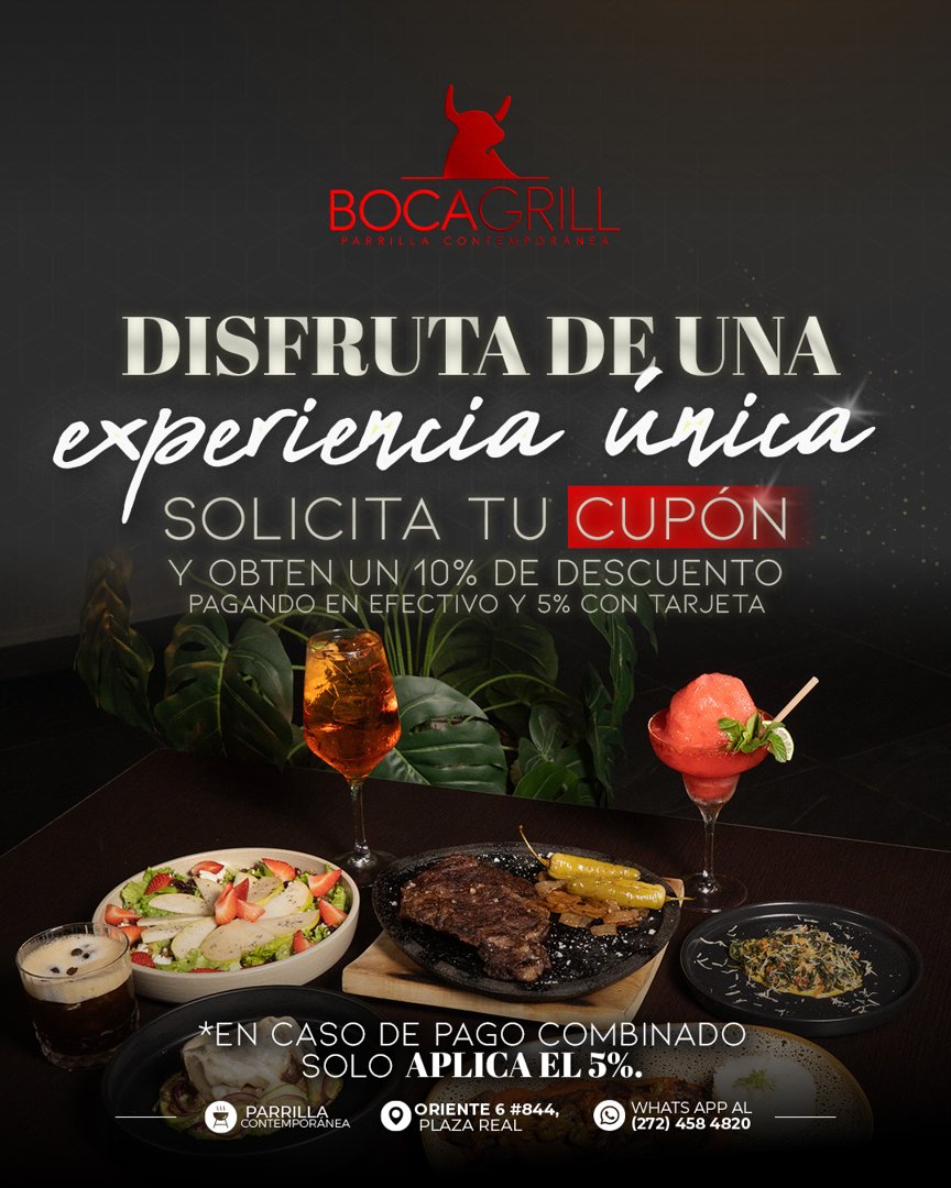 Anuncio de BocaGrill: descuento en la experiencia gastronómica