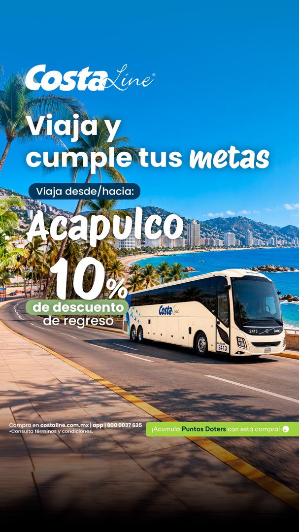 Anuncio de Costa Line: Viajes en bus