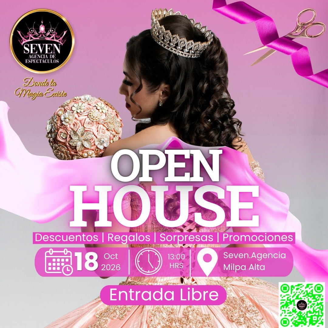 Anuncio de Seven. Agencia de Espectáculos: Organización de quinceañeras