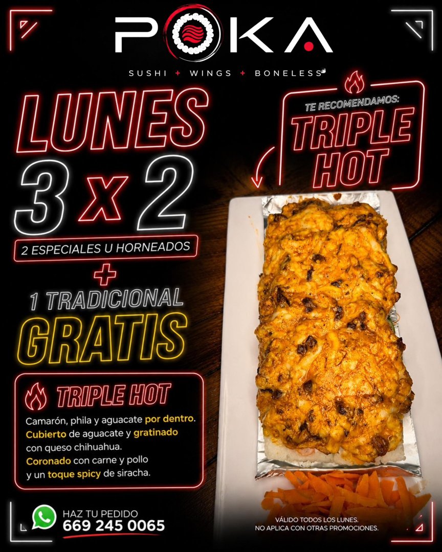 Anuncio de Poka Sushi: rollos y hornedados