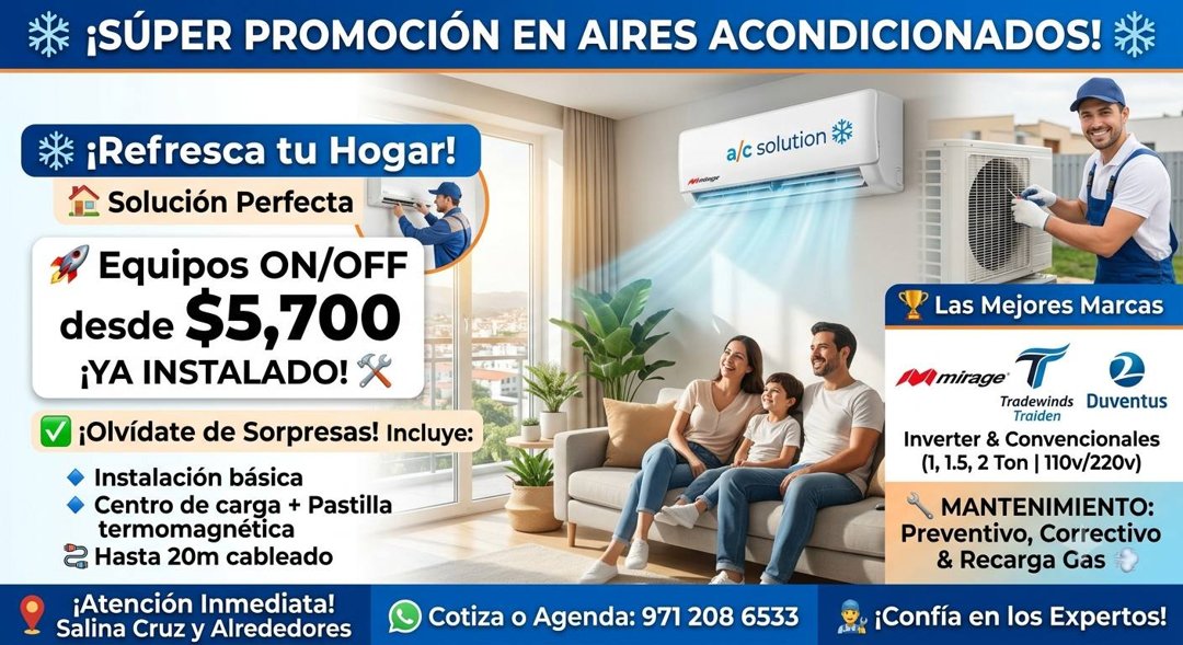 Anuncio de a/c solution: instalación de aires acondicionados