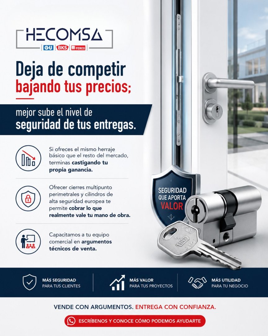 Anuncio de Hecomsa: cierre de puertas y ventanas