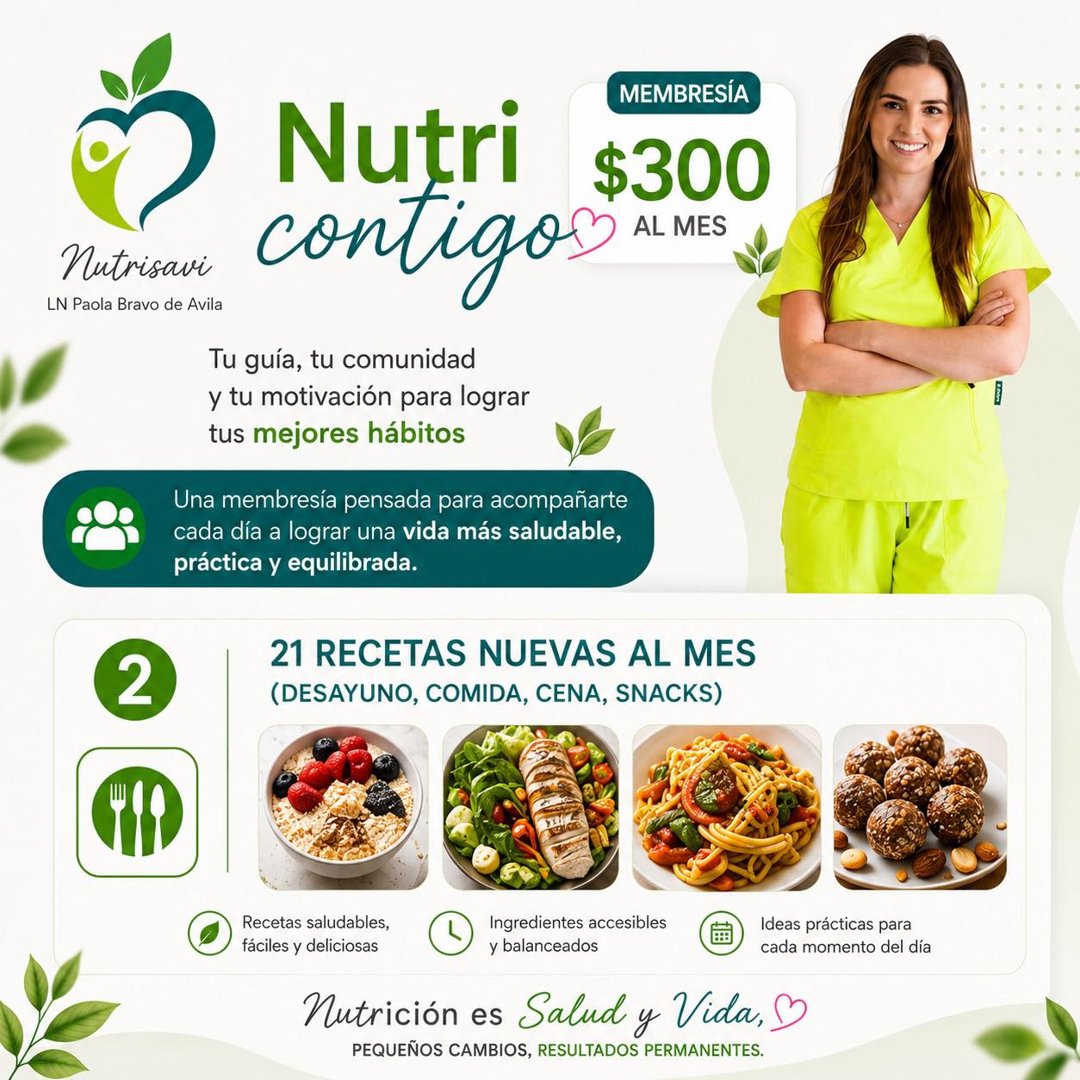 Anuncio de Nutrisavi - Nutrióloga Paola Bravo: membresía nutricional