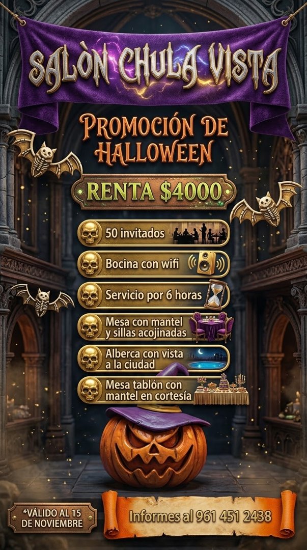 Anuncio de Chulavista salón de eventos: Renta de salón para eventos