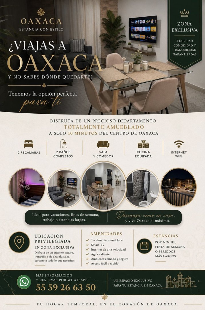 Anuncio de Casas de fin de semana en Morelos.: departamento para estancias en Oaxaca