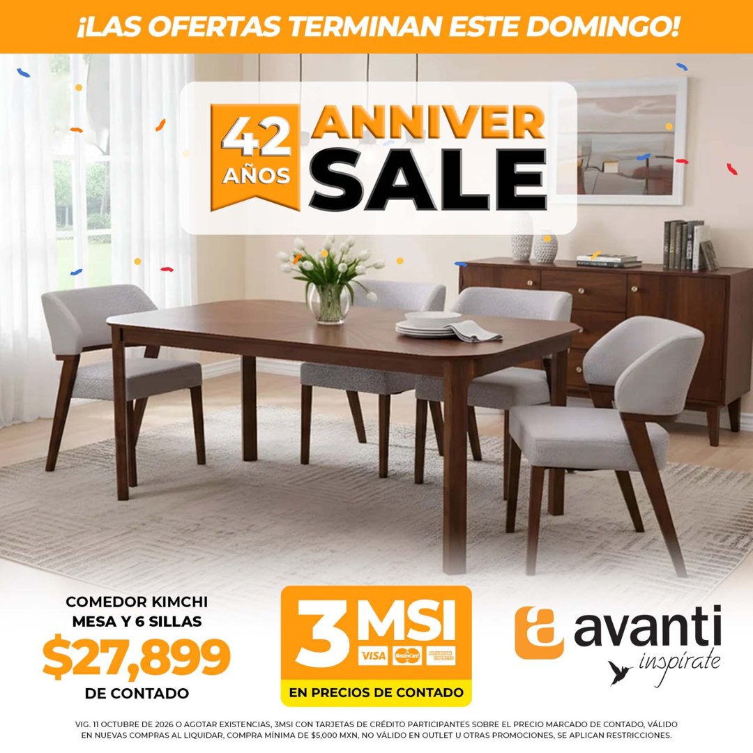 Anuncio de Avanti Aguascalientes: Comedor Kimchi mesa y 6 sillas