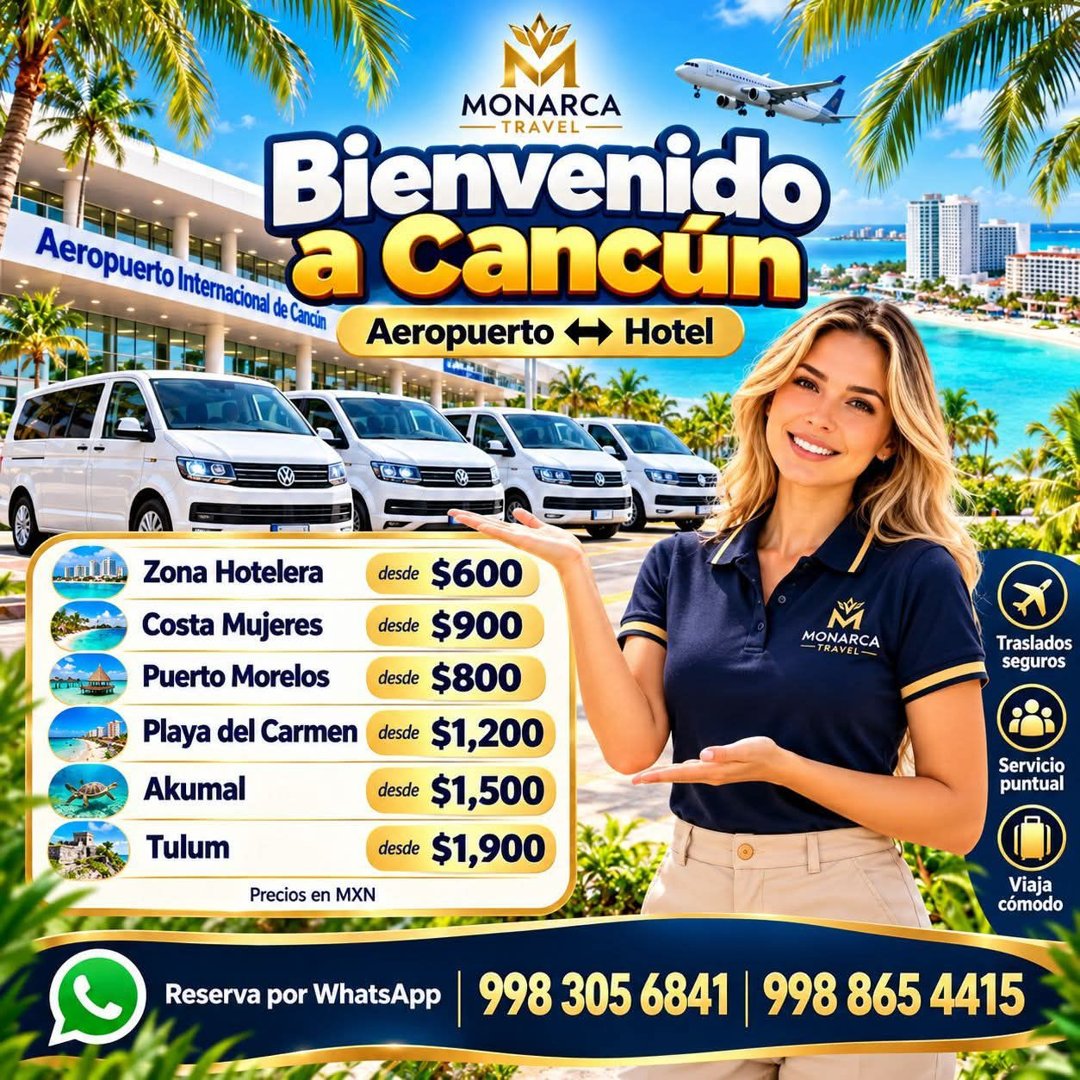 Anuncio de Monarca Travel: Traslados aeropuerto-hotel