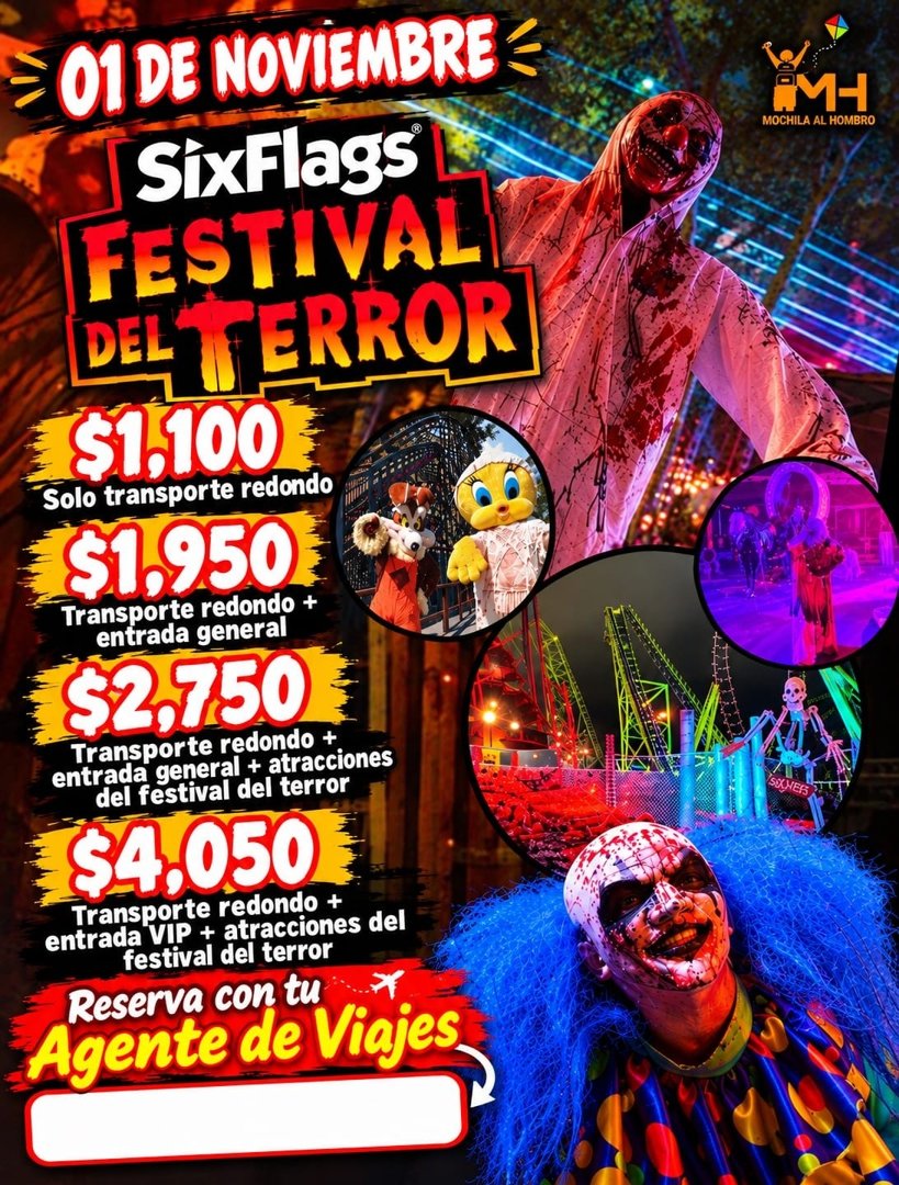 Anuncio de Desconectattours: paquete de viaje al Festival del Terror