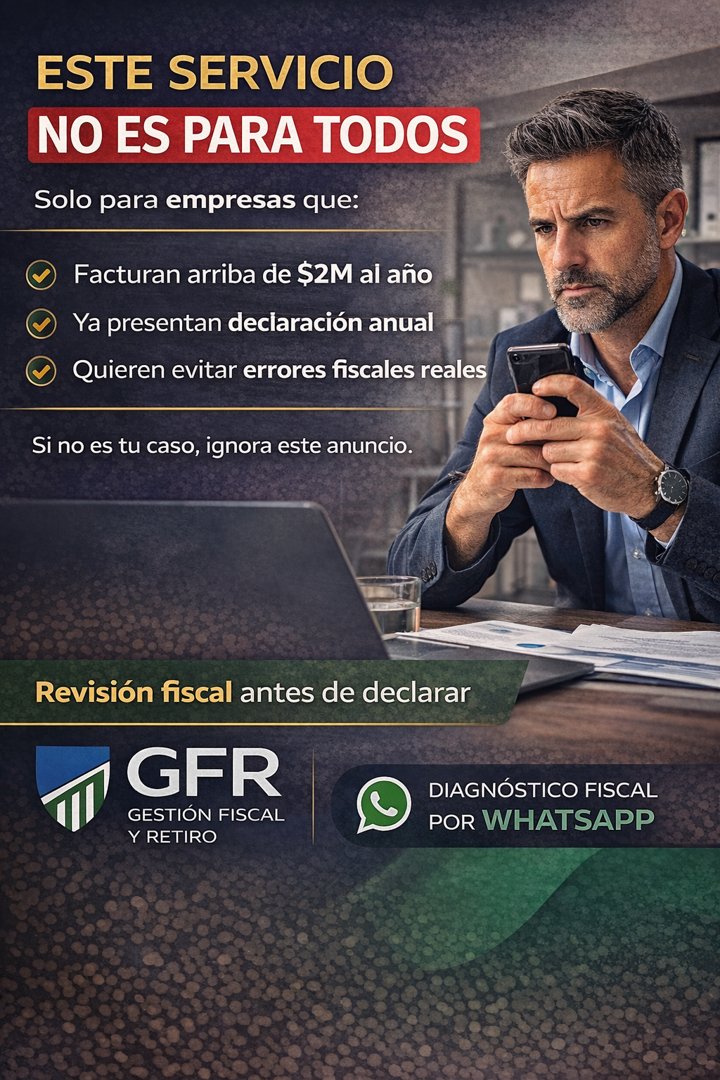 Anuncio de GFR Gestión Fiscal y Retiro: Revisión fiscal