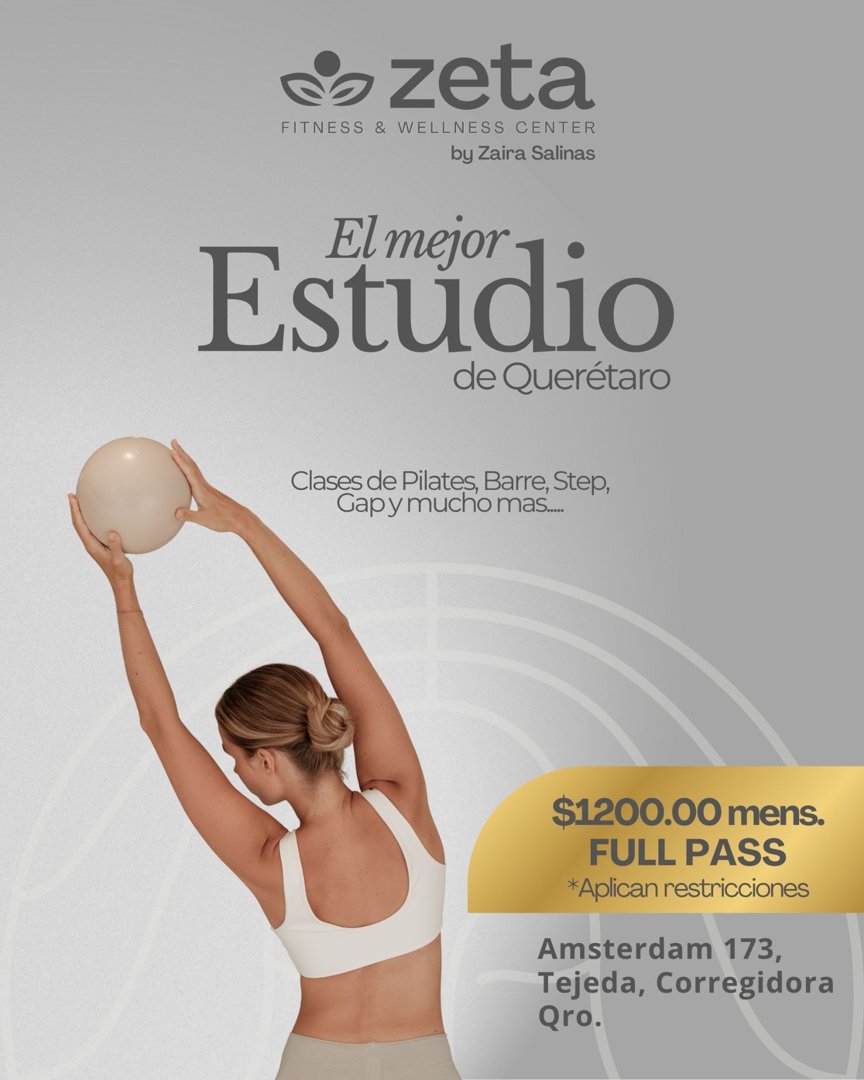 Anuncio de Zeta Fitness & Wellness Center: Clases de fitness (Pilates, Barre, Step, Cap)