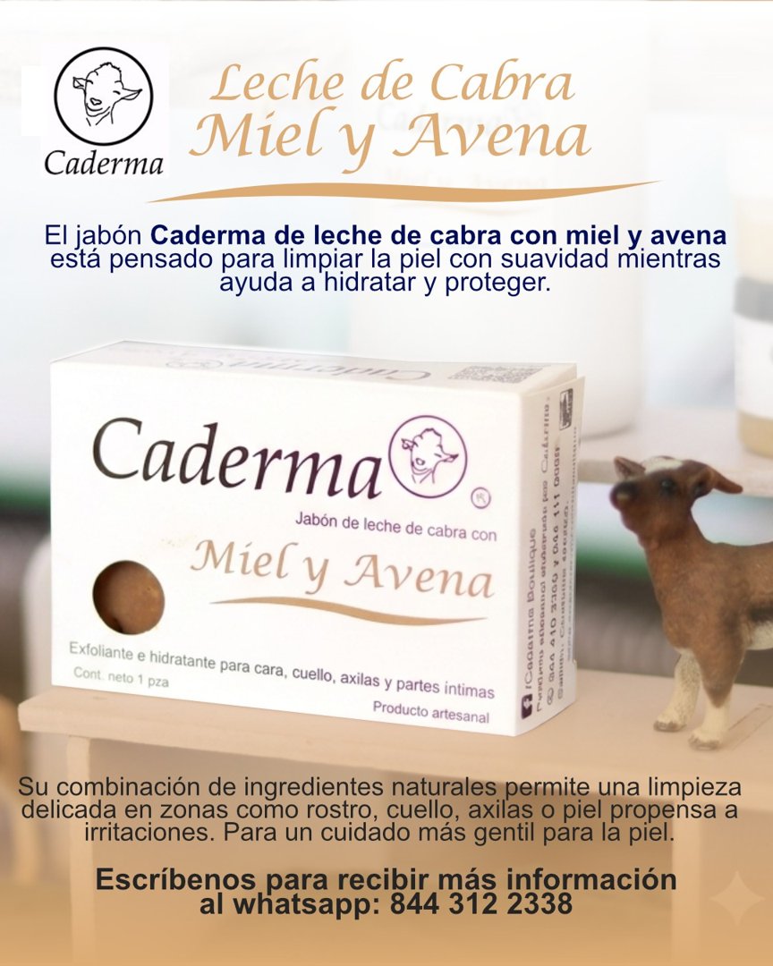 Anuncio de Caderma Boutique: Jabón de leche de cabra con miel y avena
