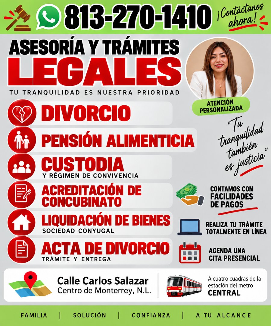 Anuncio de Abogada Familiar R&B: Asesoría y trámites legales familiares