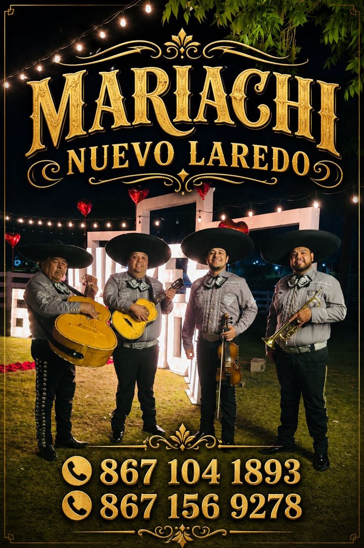 Anuncio de Mariachi Nuevo Laredo: grupos musicales