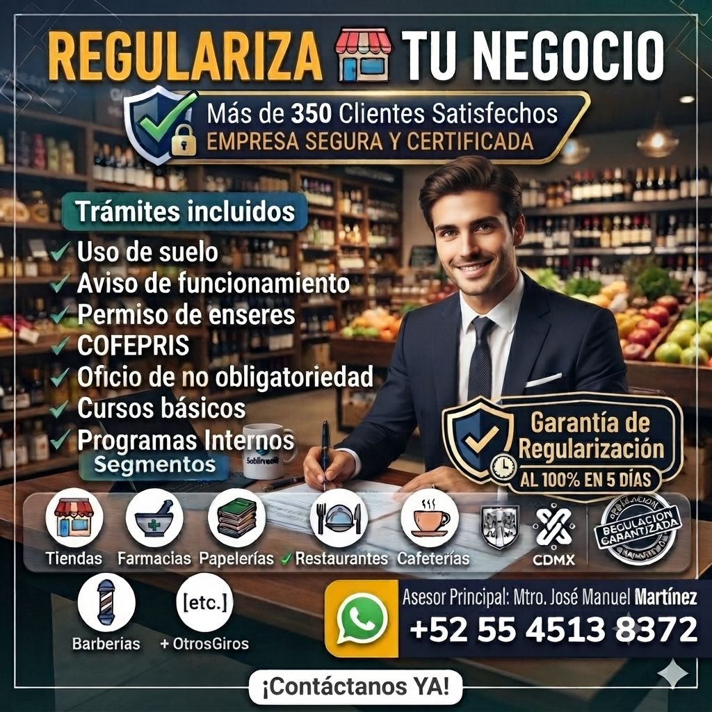 Anuncio de Comercio en regla en la CDMX: regularización de negocios