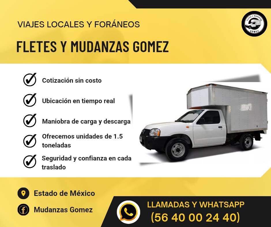Anuncio de Fletes y Mudanzas Gomez: Fletes y mudanzas