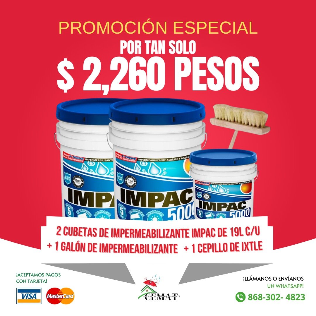 Anuncio de Central de materiales Matamoros: impermeabilizante IMPAC