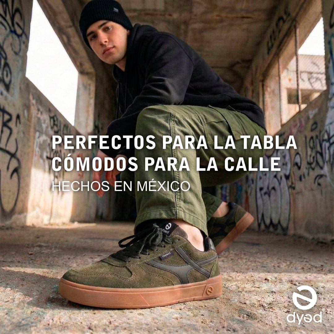 Anuncio de Dyed-Mexico: tenis de skate