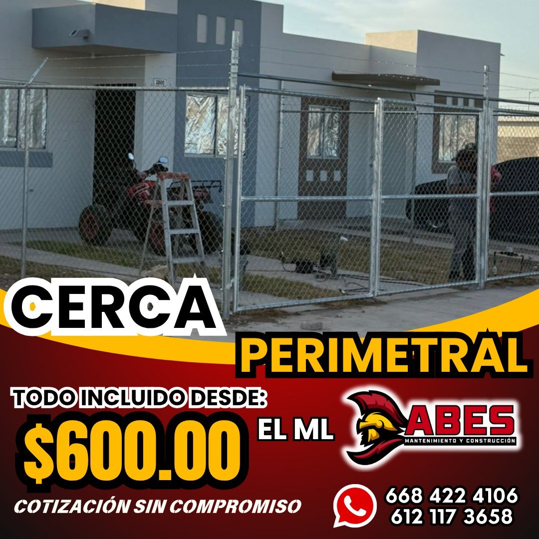 Anuncio de ABES Mantenimiento y Construcción: Instalación de cercas de malla con tubo galvanizado