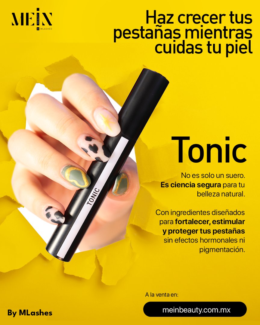 Anuncio de M Lashes: Suero para pestañas