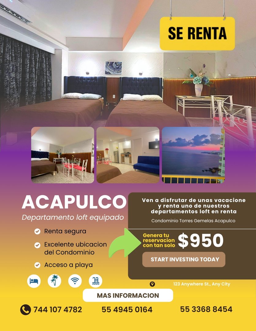Anuncio de Viajando Mas "Tu renta vacacional junto al mar"