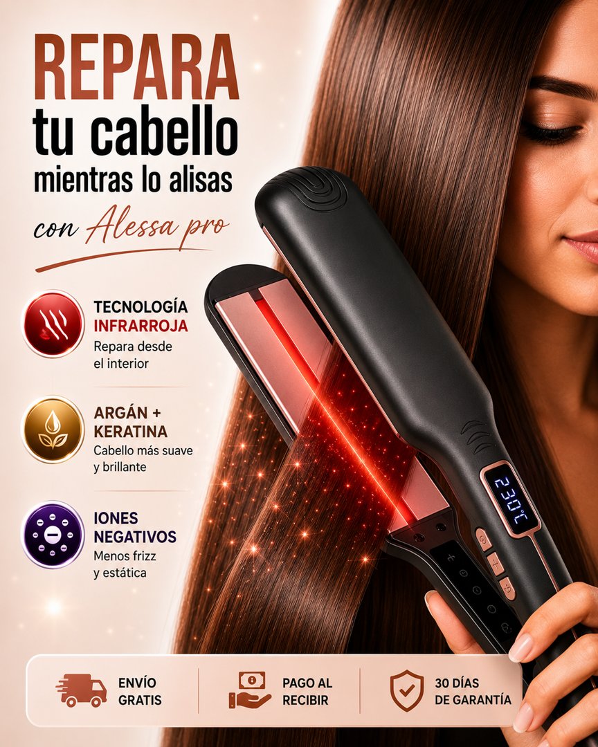 Anuncio de Tatystore: Plancha de pelo con tecnología infrarroja